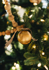 Gold Hand-Carved Wood Ornament