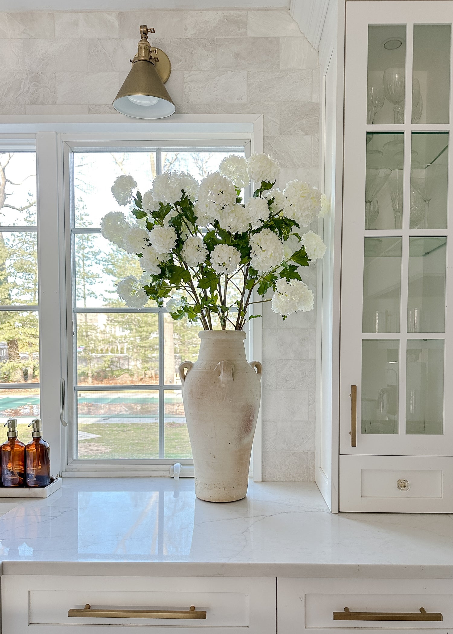 Crisp White Artificial Snowball Hydrangeas