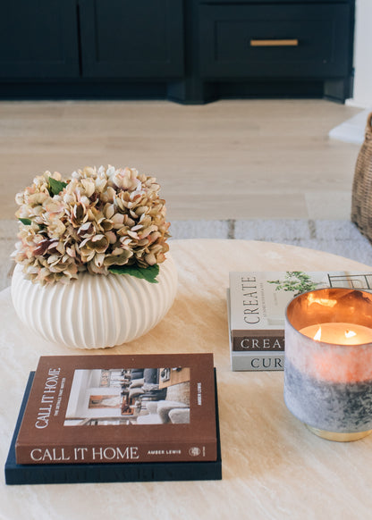 Artificial Hydrangeas Arranged on Coffee Table