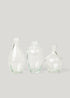 Set of 3 Clear Glass Bud Vases