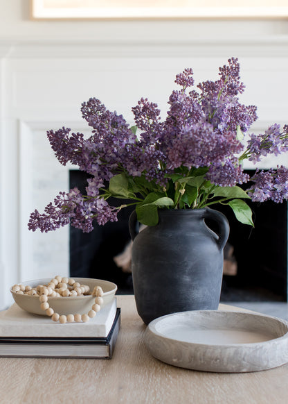 Fake Purple Lilacs in Living Room