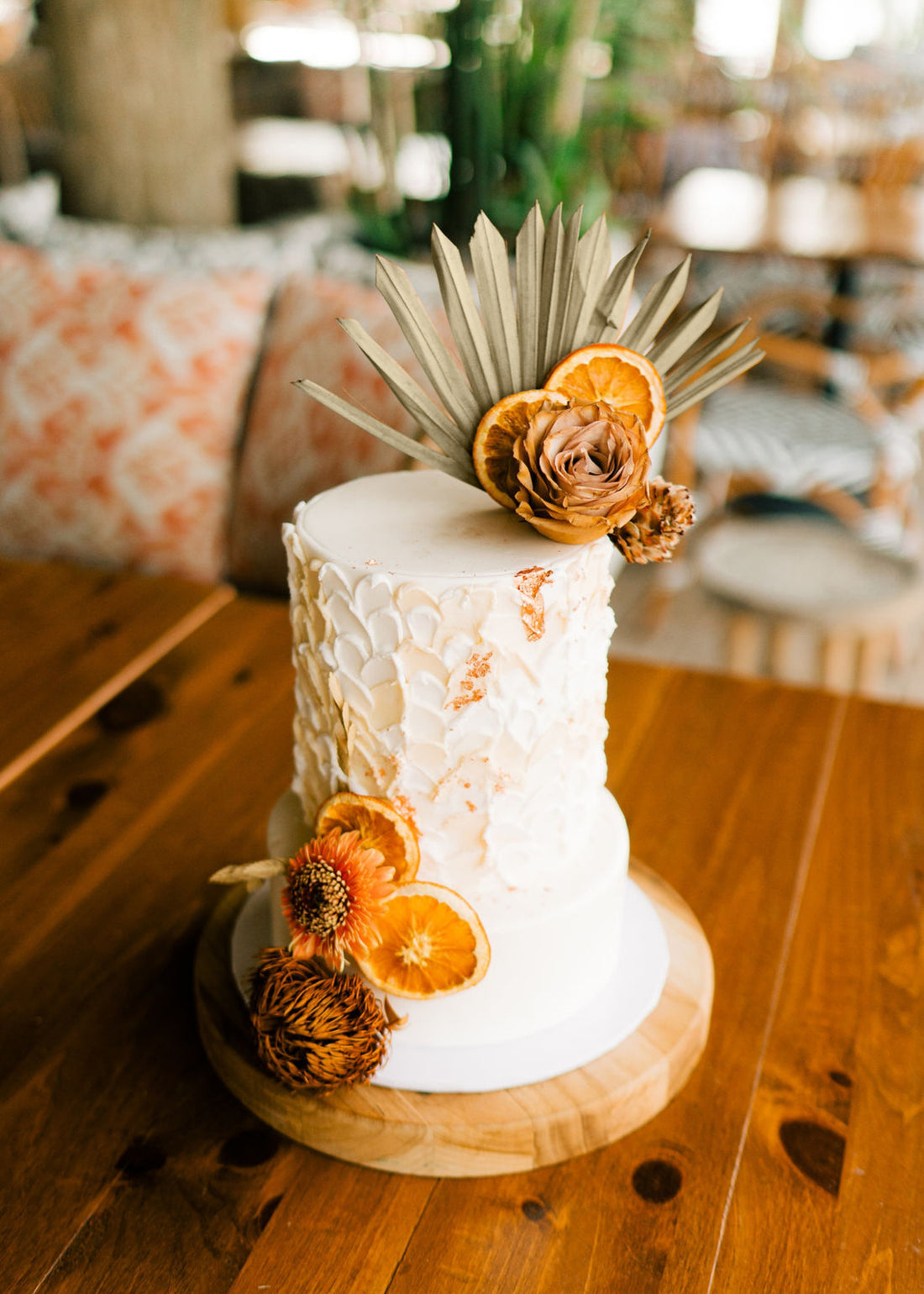 Dried Sun Palm Wedding Decor