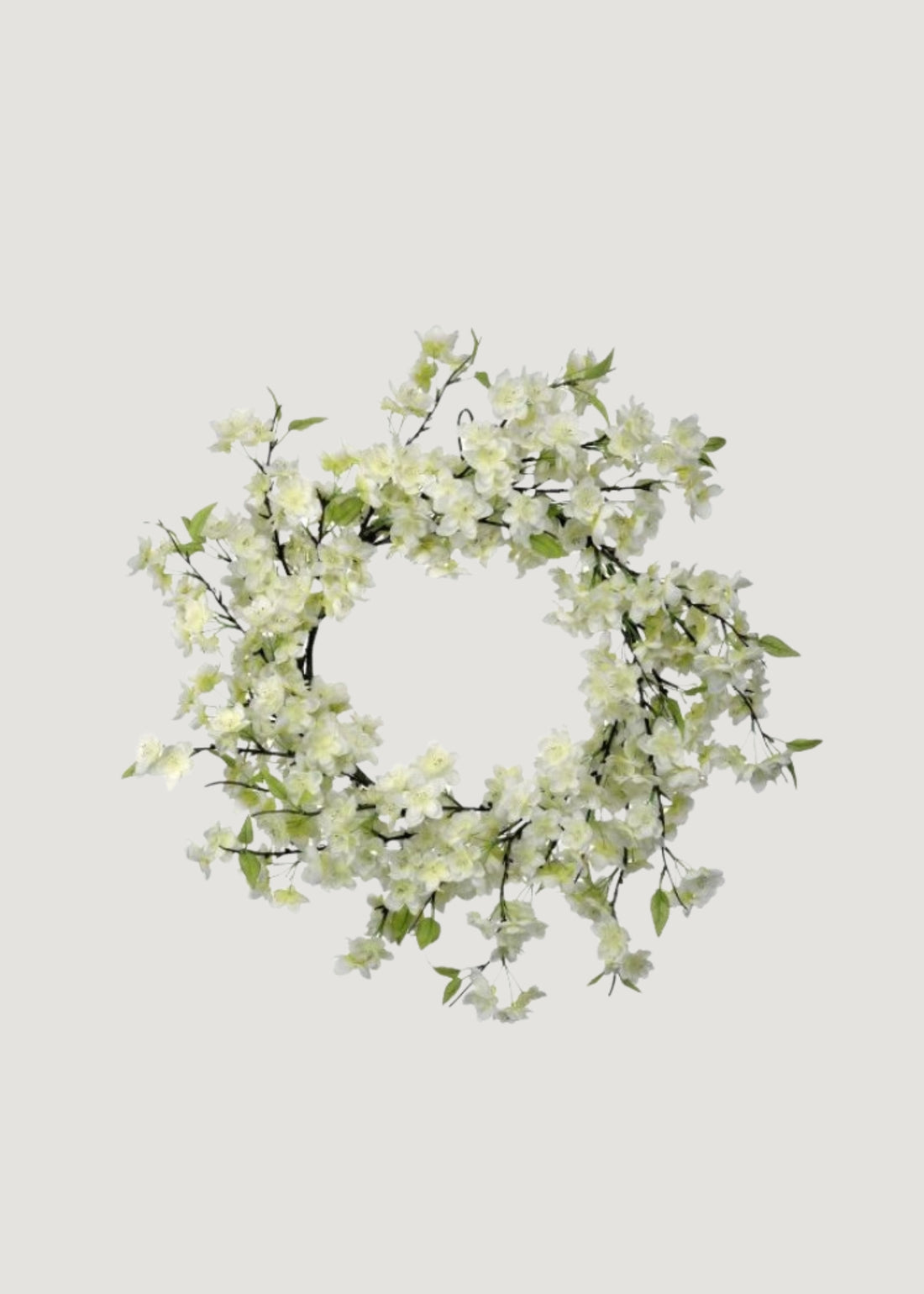 White Cherry Blossom Artificial Flower Wreath 