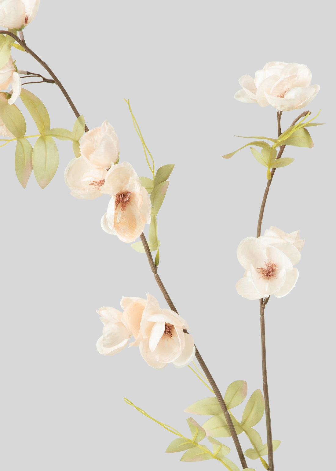 Faux Quince Blossom Branch in Pink Peach