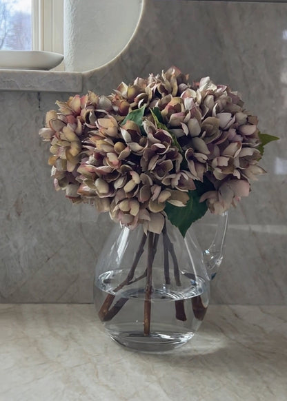 Dried Look Faux Hydrangea in Vintage Taupe - 13.75&quot;