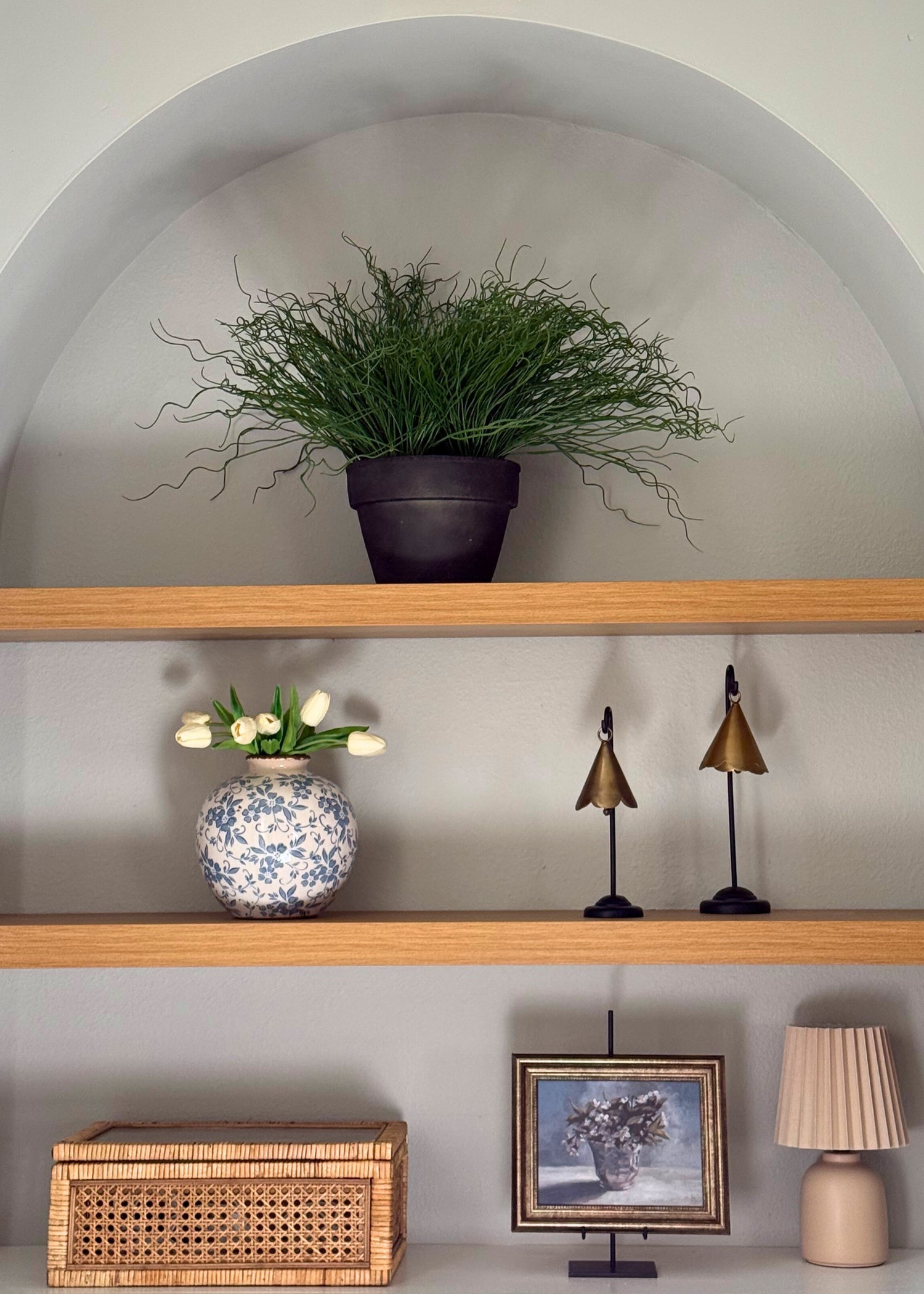 Styling Shelves with Faux Plants