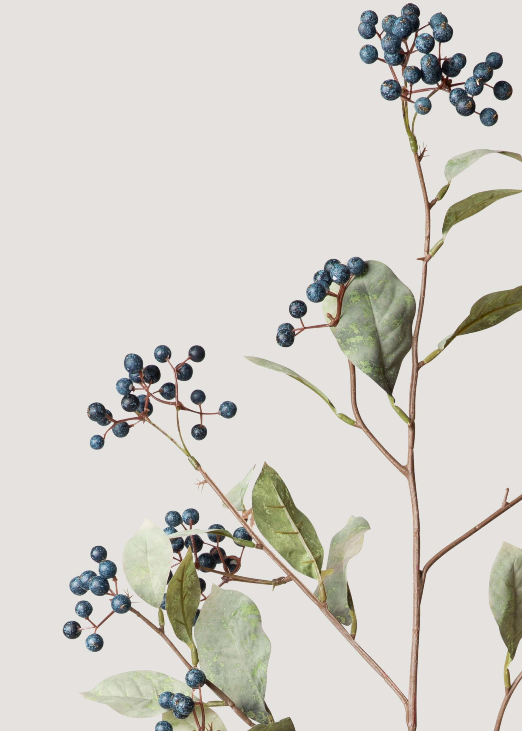 Fake Berry Branch in Blue