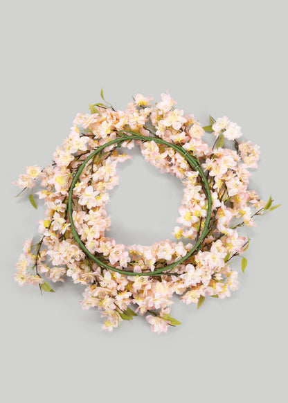 Artificial Cherry Blossom Wreath Back