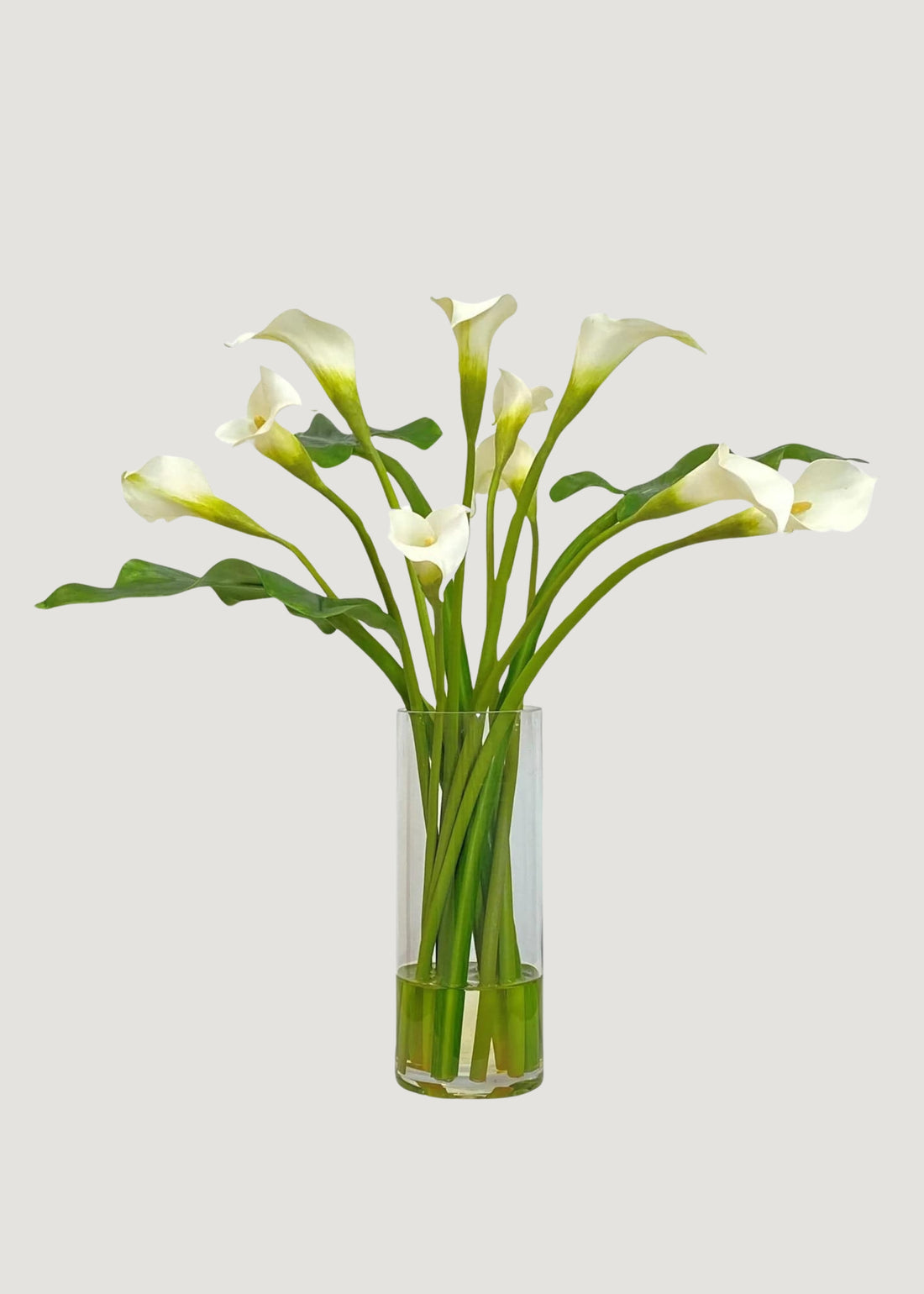 Faux Calla Lily Arrangement in Glass Cylinder Vase 