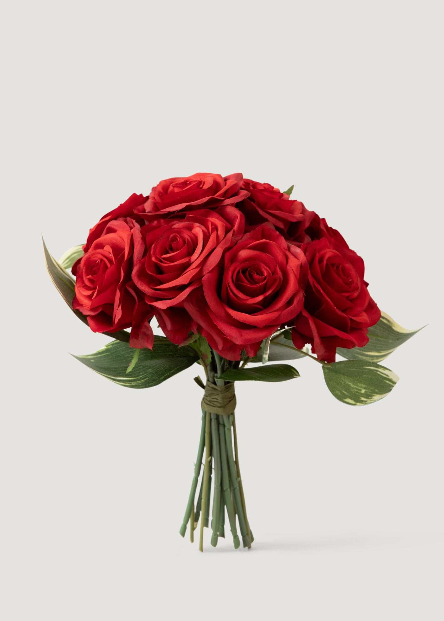 Faux Rose Flower Bouquet in Red 