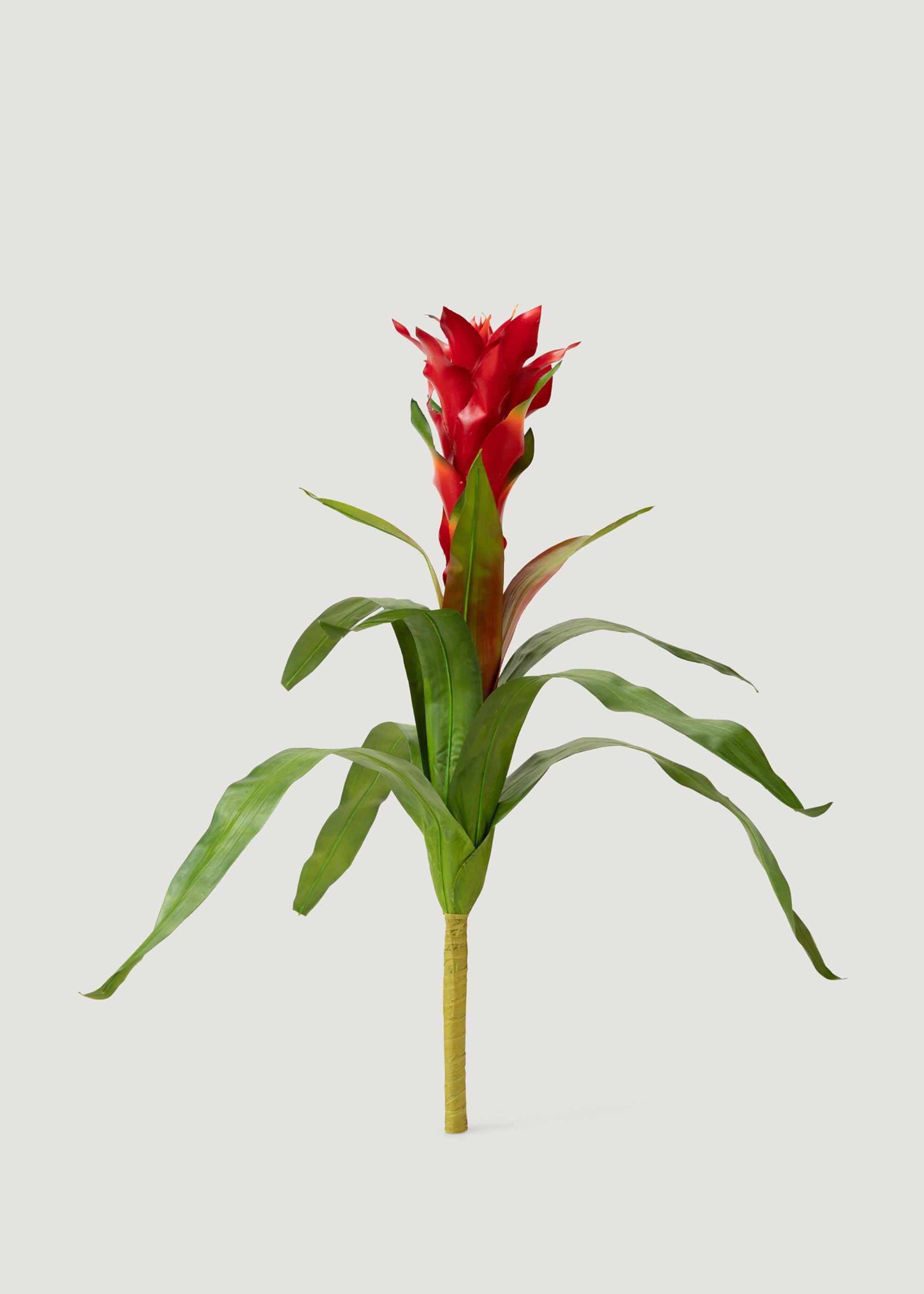 Red Bromeliad Faux Tropical Plant 