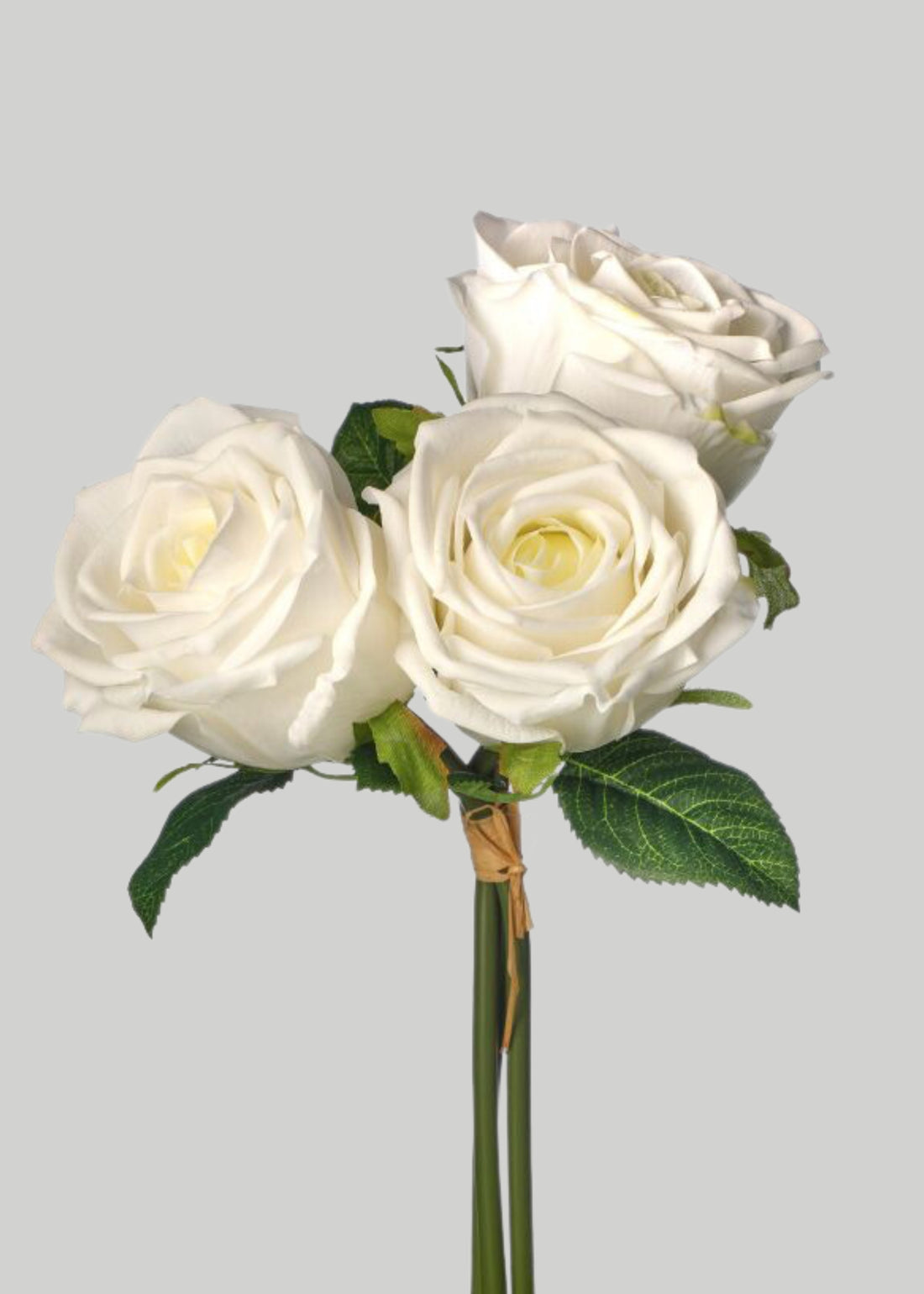 Faux Flower Bundle of White Natural Touch Roses 