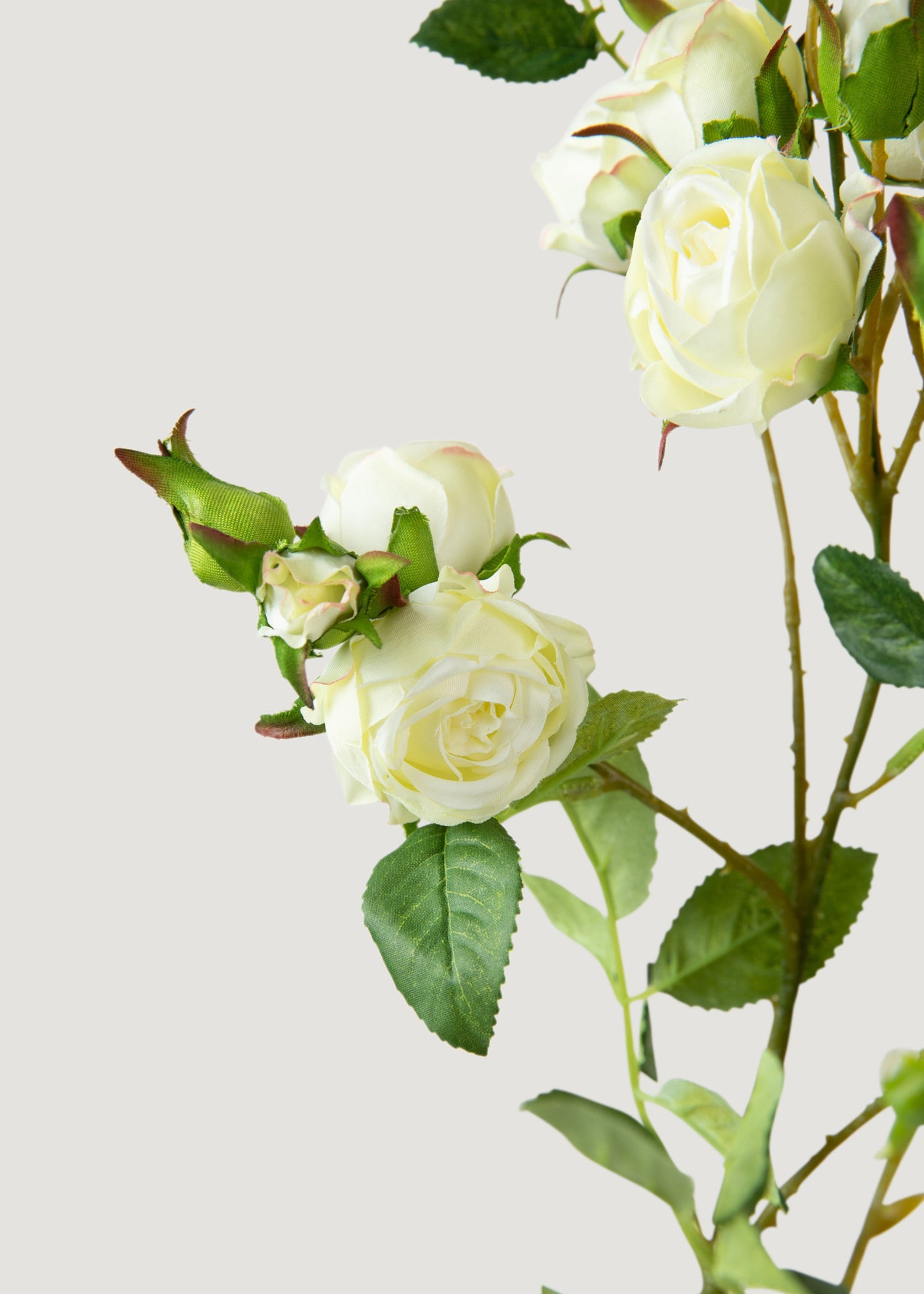 Cream White Deluxe Artificial Rose Branch