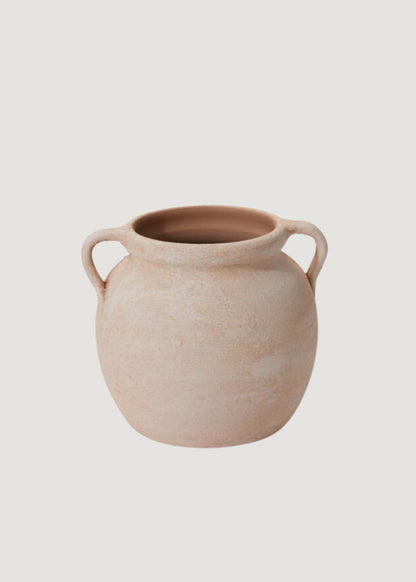 Terracotta Ceramic Handmade Vase with Handles 