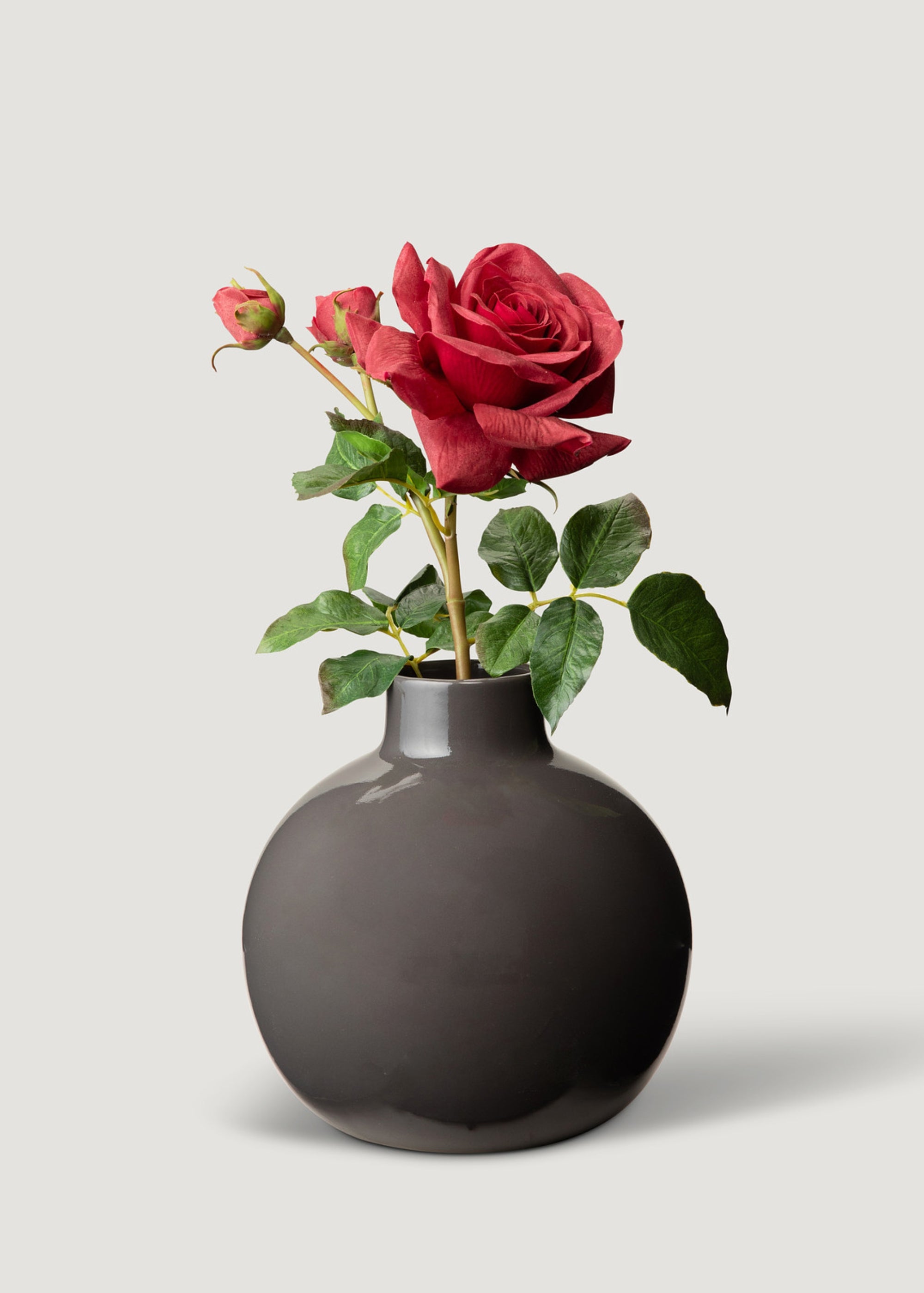 Faux Red Rose in Vase