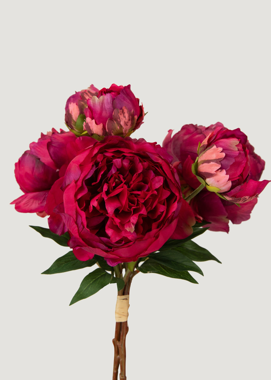 Fuchsia Faux Flower Peony Bundle 