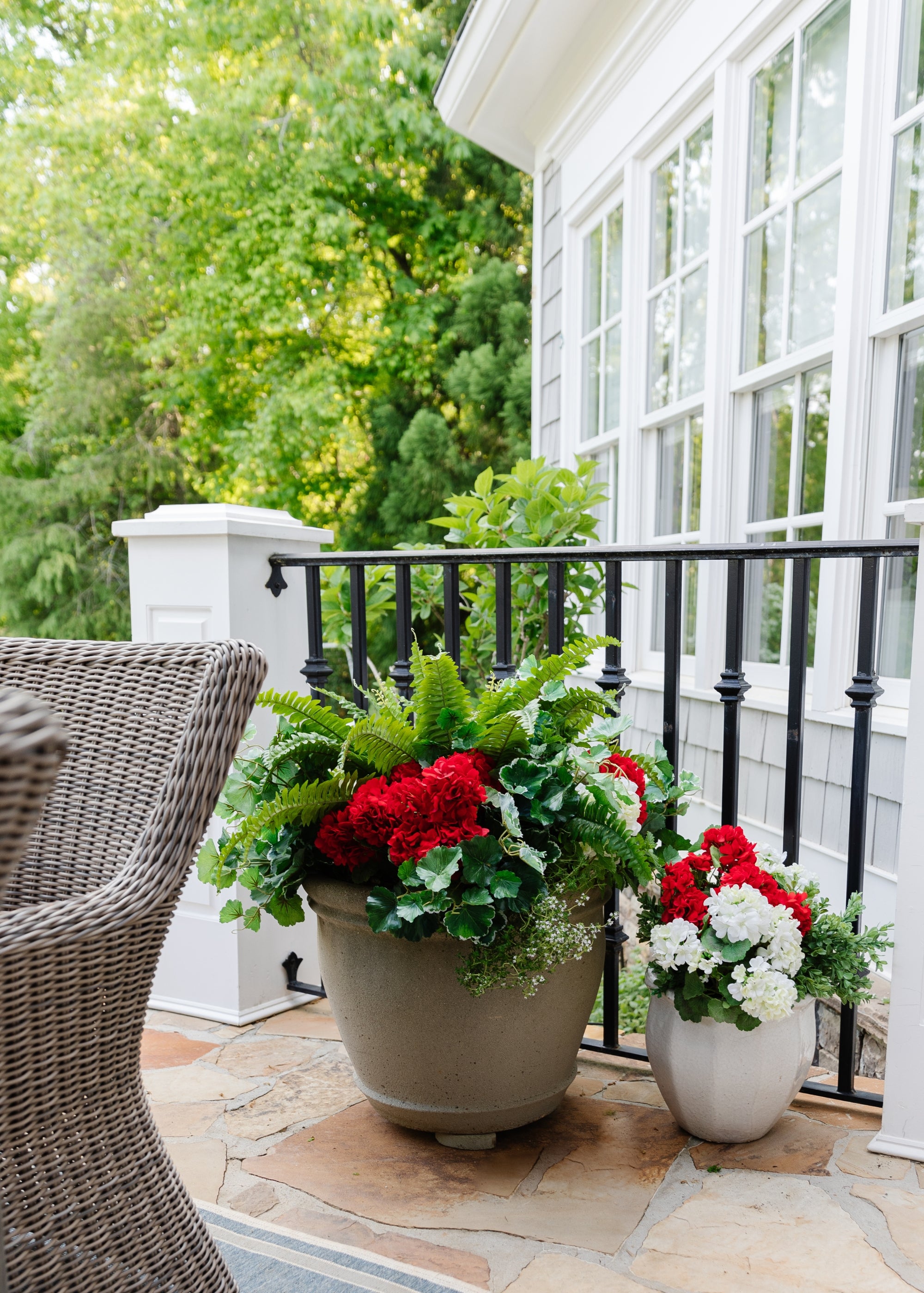 Outdoor Faux Flower and Greenery