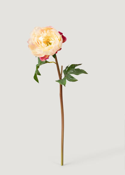 Faux Peony Flower in Peach Pink