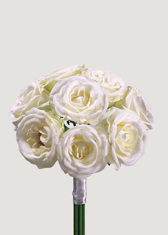 Cream Artificial Rose Flower Bouquet - 11