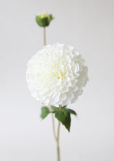 close up of the faux white dahlia from afloral