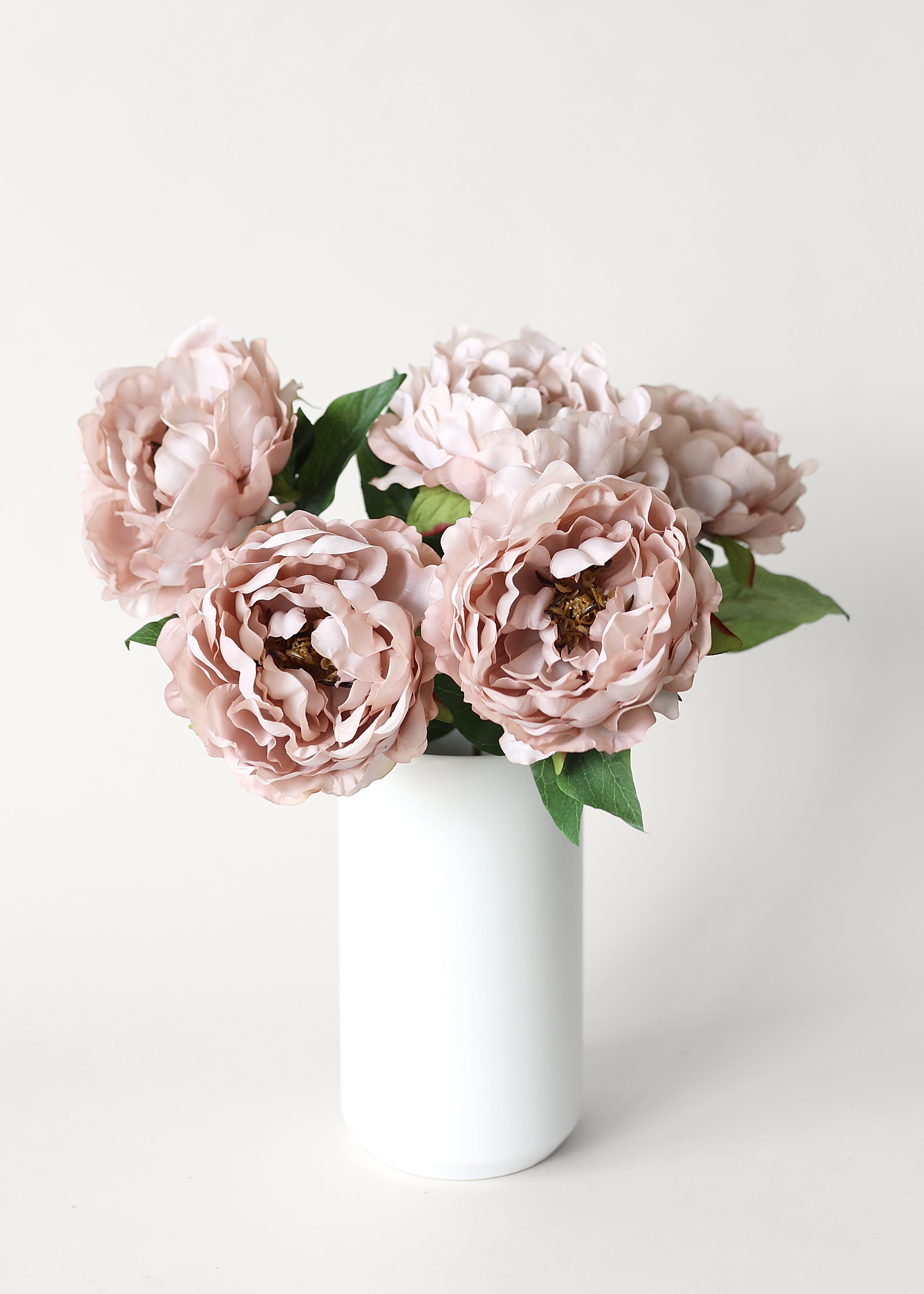 Faux Peonies in Beige