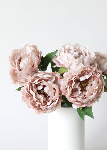 Faux Peonies in Beige