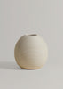 Handmade Ivory Clay Ribbed Sphere Vase