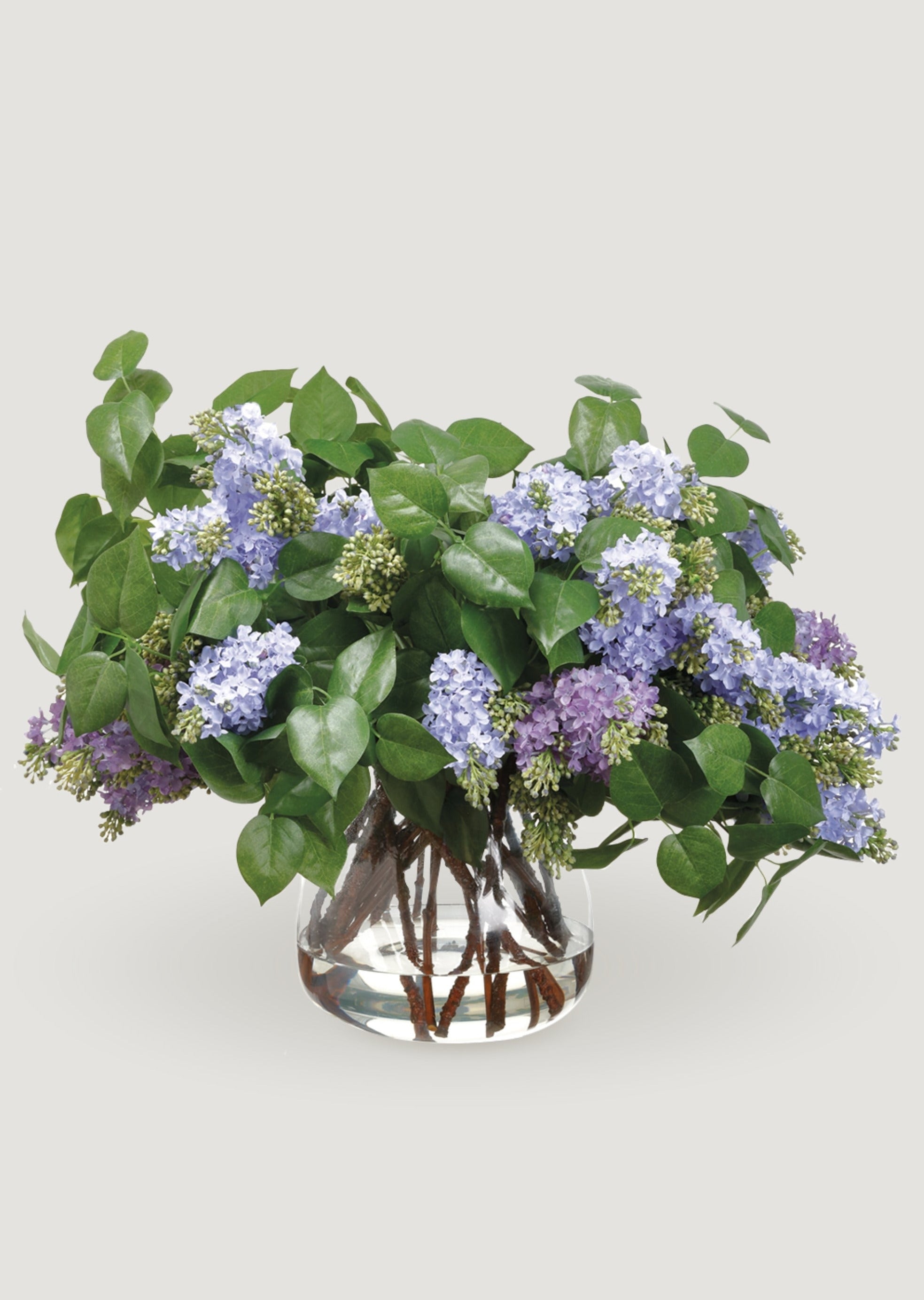 Blooming Fake Lilac Glass Vase Arrangement - 24