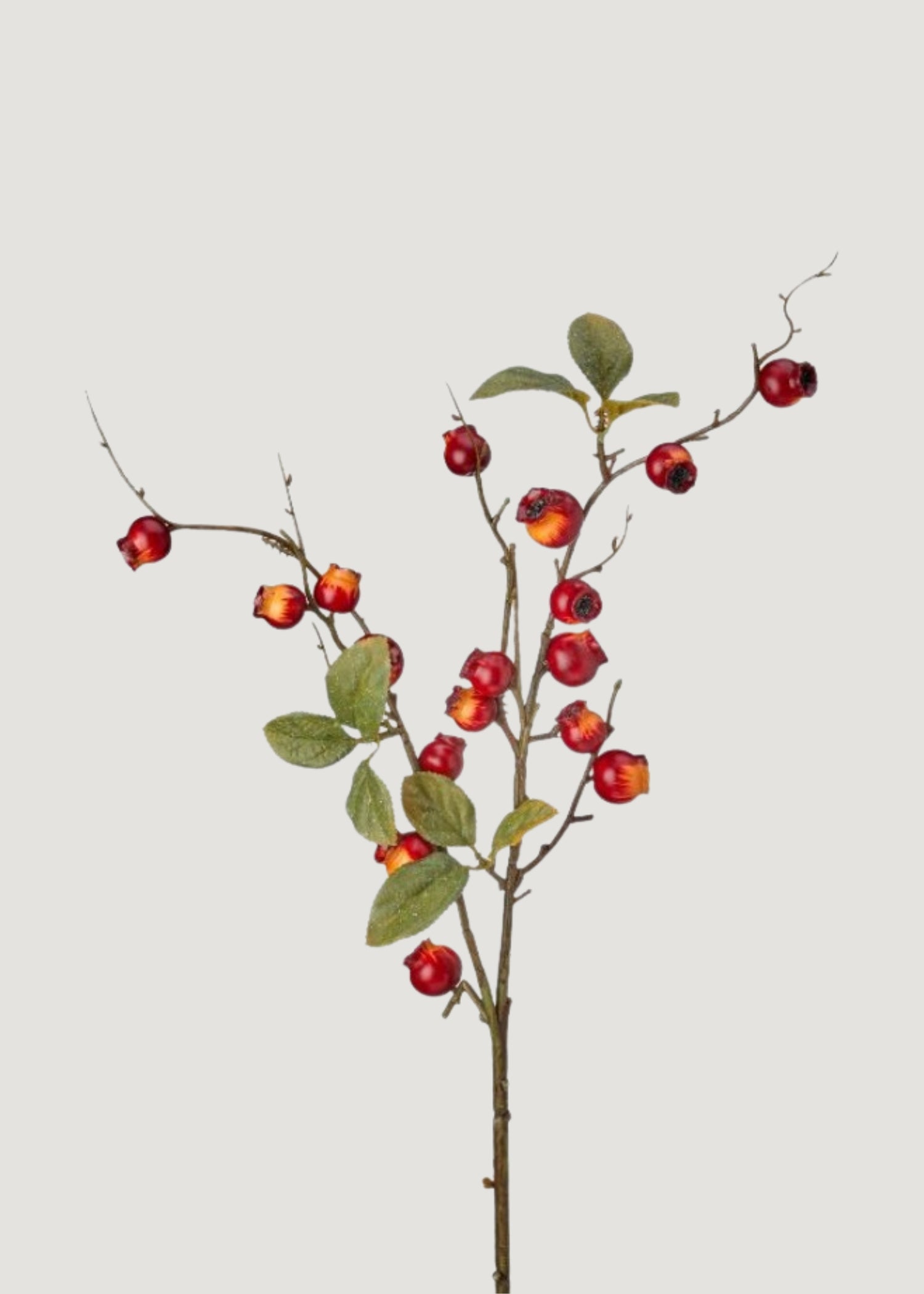 Fall Burgundy Artificial Crabapple Berry Branch 