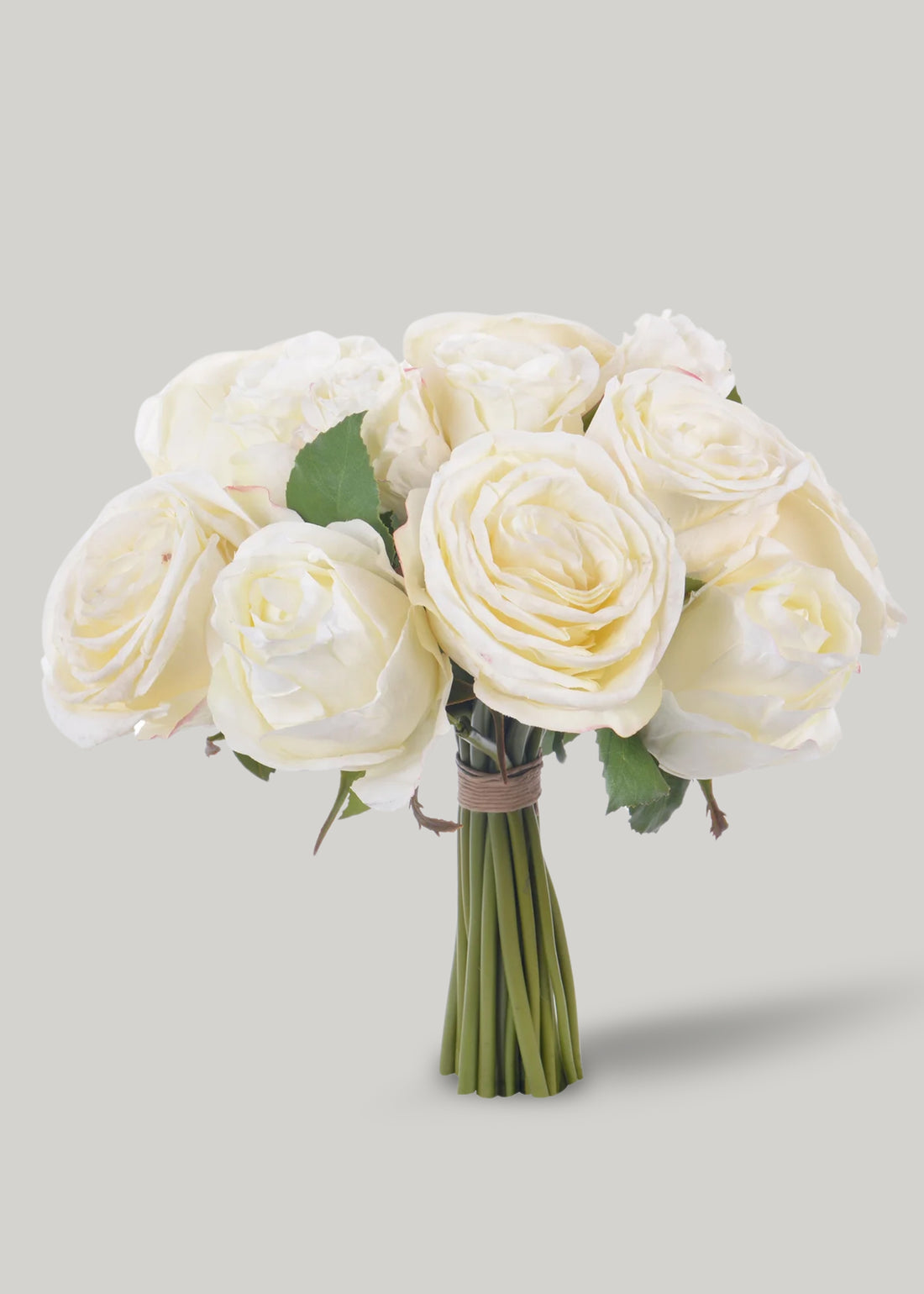 Faux Rose Flower Bouquet in Cream White