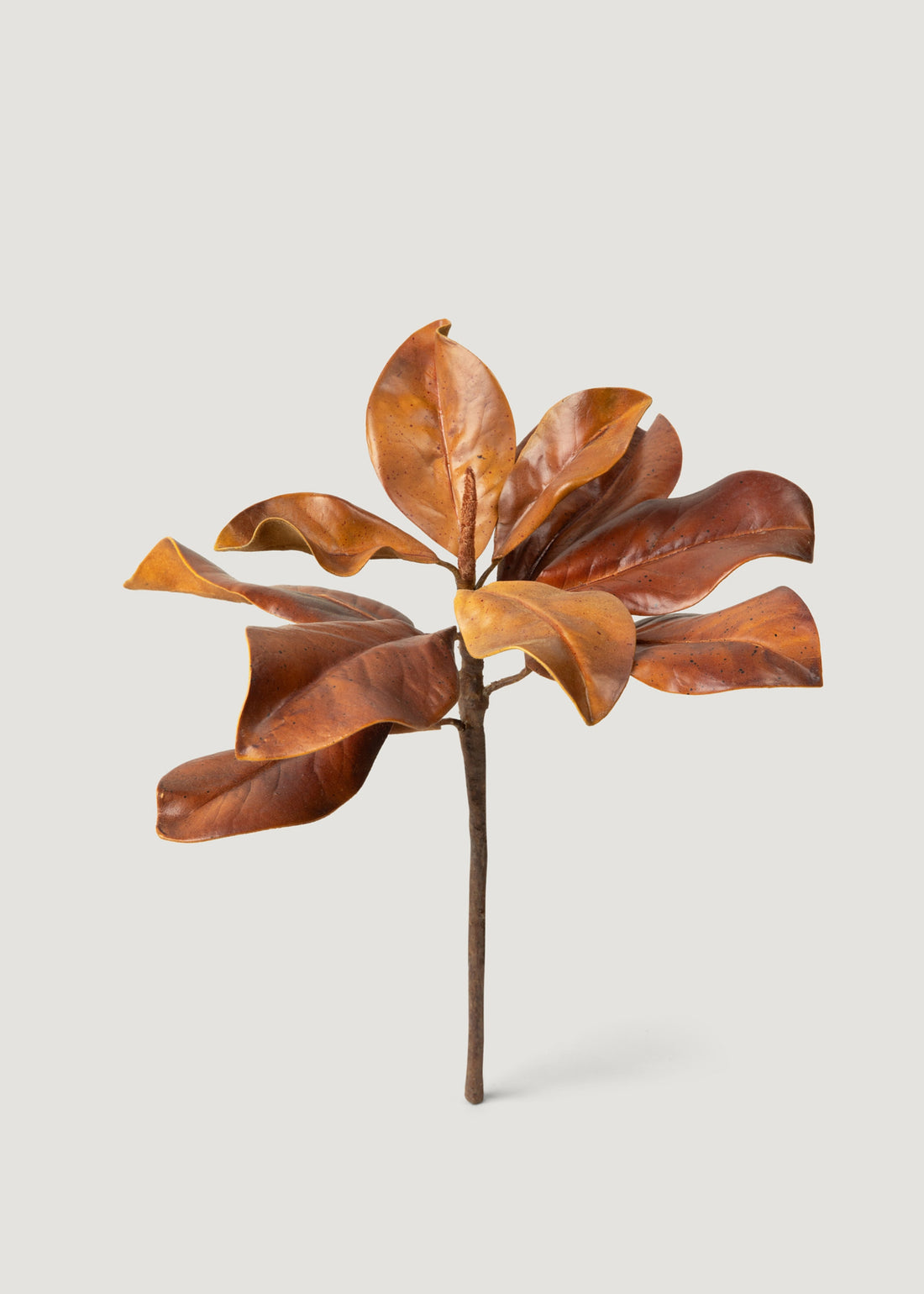 Fall Brown Natural Touch Faux Magnolia Leaf Pick 