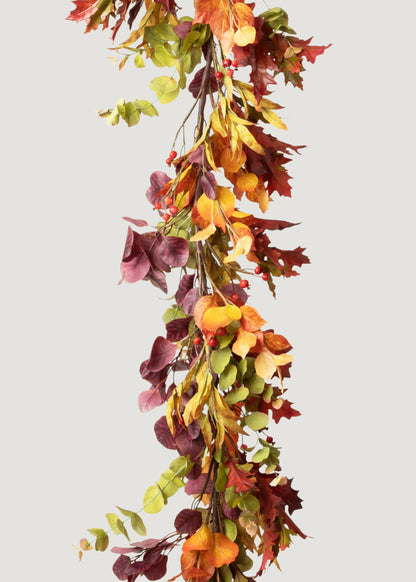 Fake Eucalyptus Garland in Fall Colors