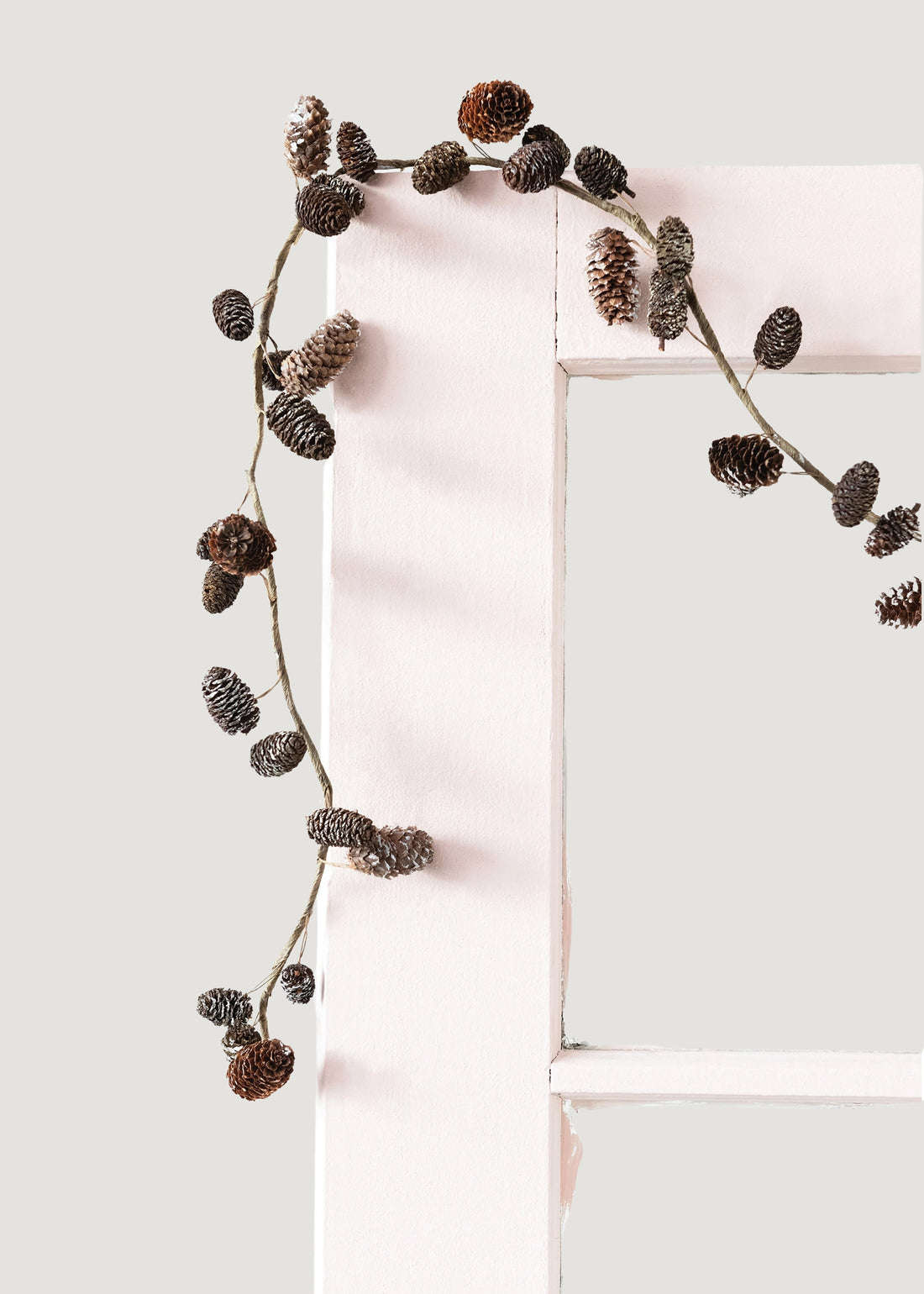 Snowy Pine Cone Garland Holiday Decoration