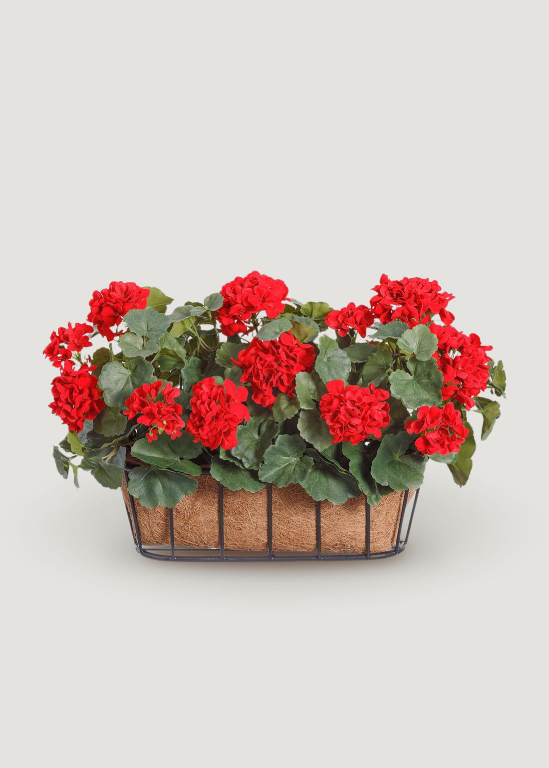 Afloral Fake Plants Potted Red Geranium Arrangement