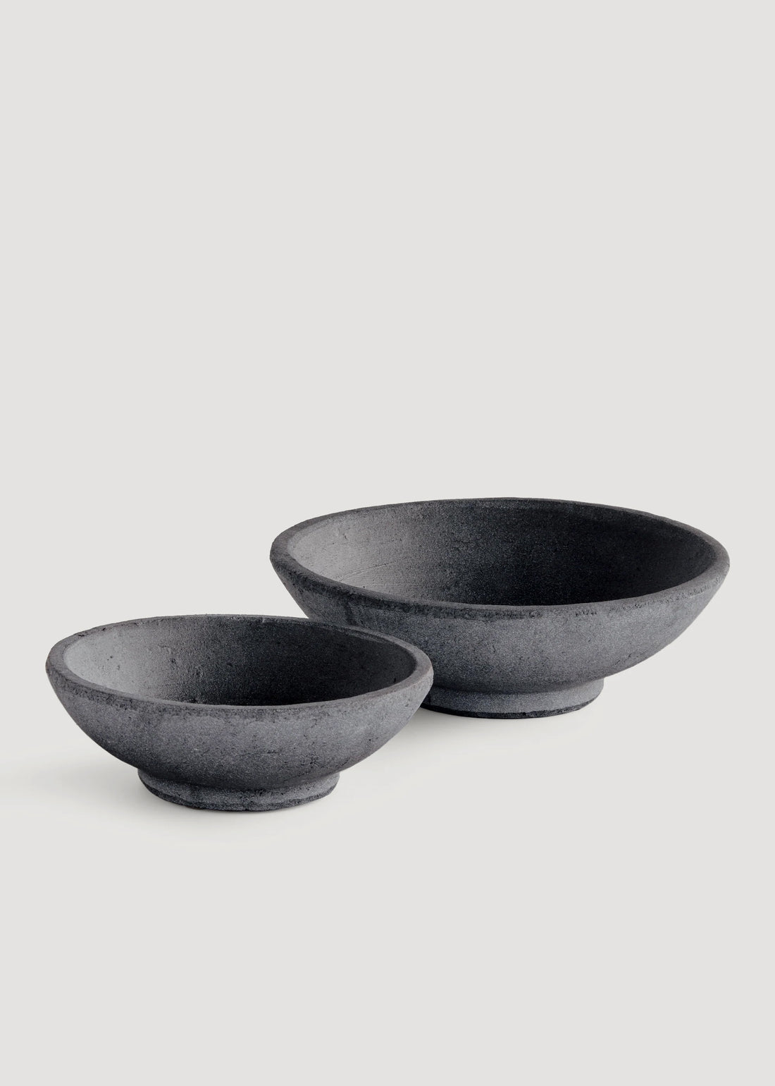 Set of 2 Handmade Terra Cotta Bowls in Black 