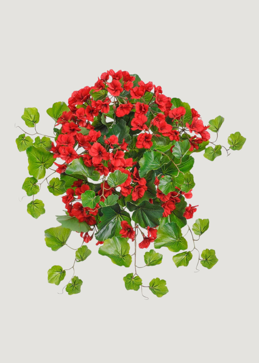 Artificial Outdoor Flowers Red Geranium Hanging Bush