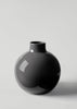 Afloral Ceramic Small Round Vase in Glossy Smoked Taupe