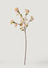 Faux Spring Flowers Peach Blossom Branch in Cream and Pink