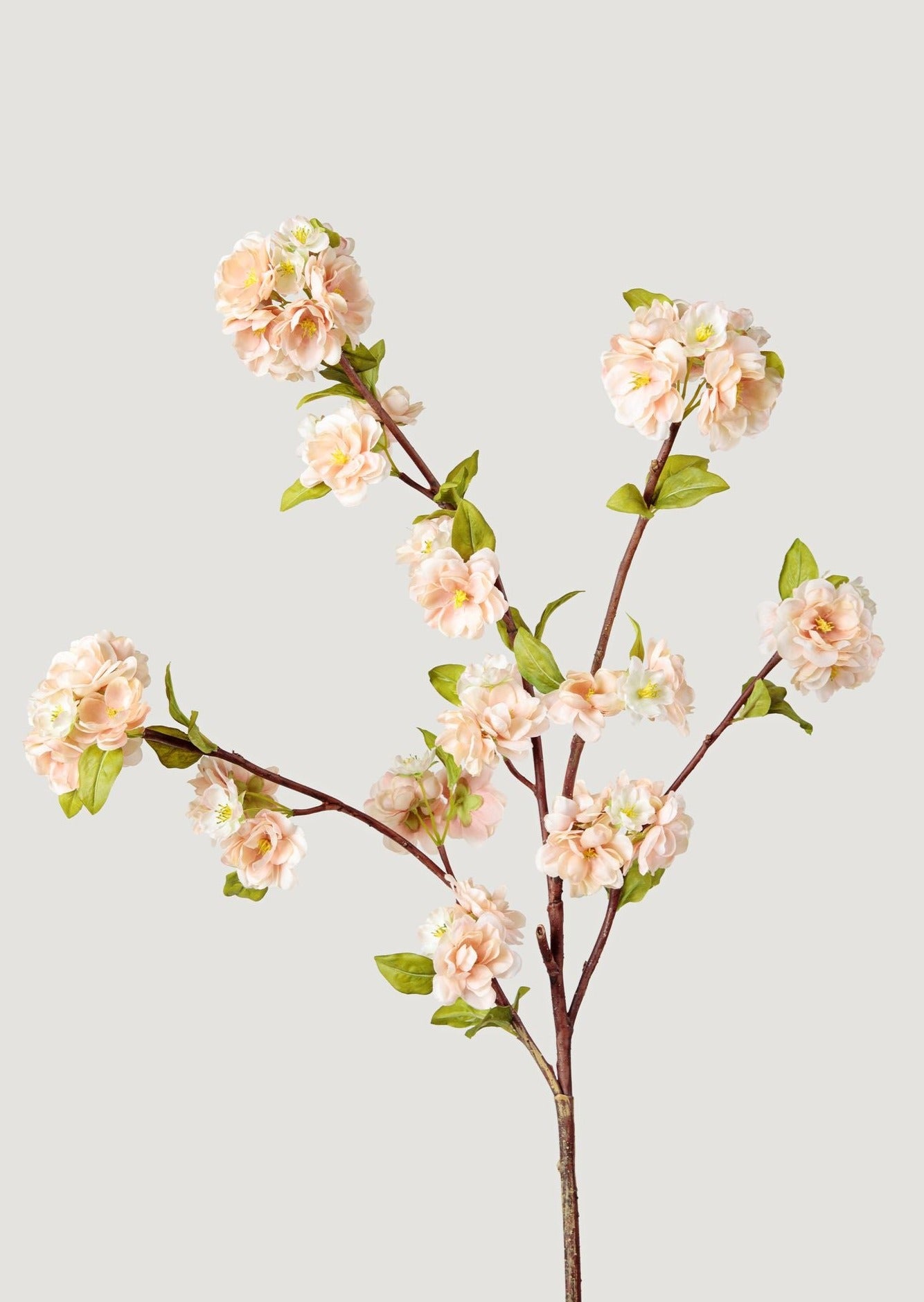 Faux Blooming Peach Blossom Branch in Pink Cream