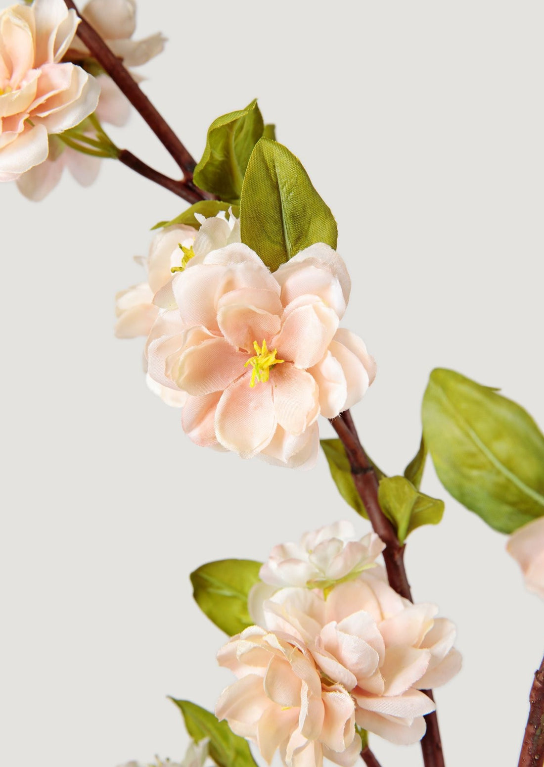 Artificial Blooming Peach Blossoms in Cream Linen and Pink
