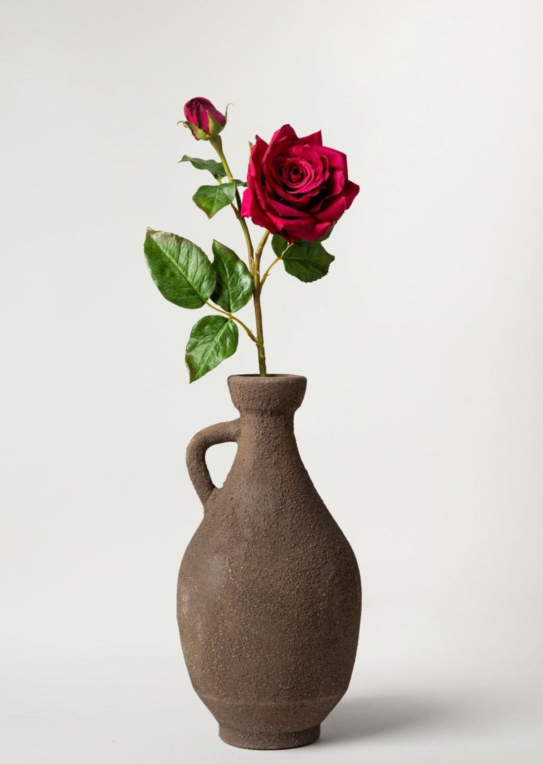 Distressed Travertine Bud Vase - Large