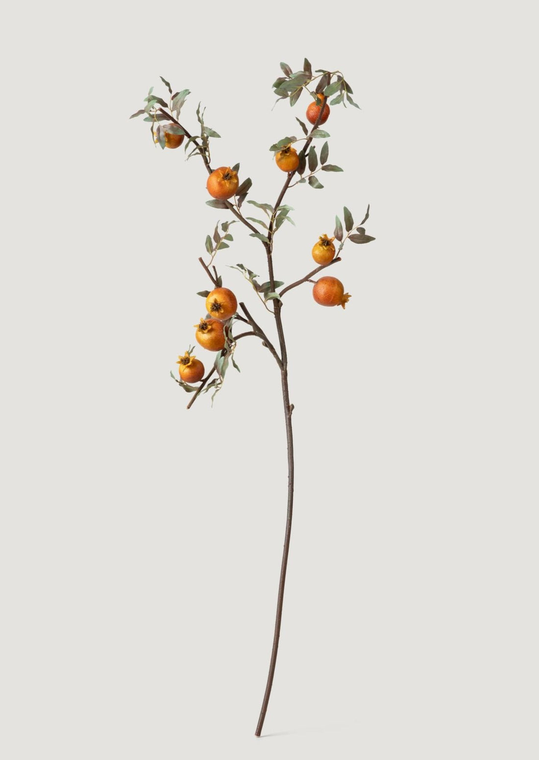 Faux Pomegranate Branch in Orange