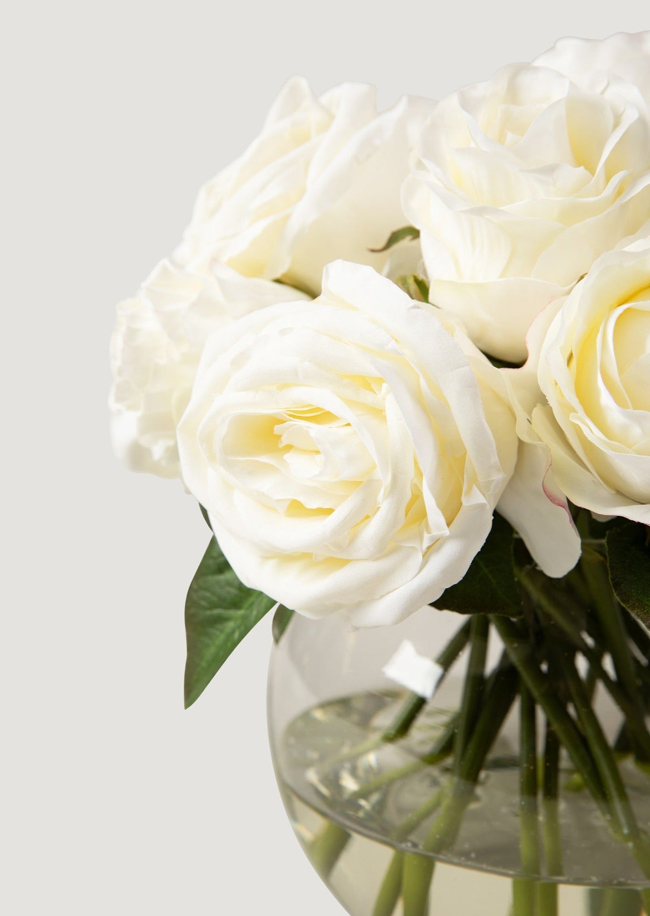 Cream White Faux Rose Arrangement Closeup