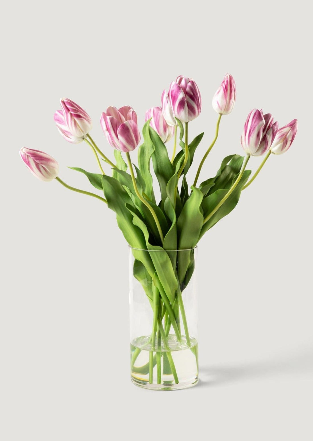 Artificial Tulip Arrangement in Glass Vase