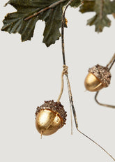Seasonal Decor at Afloral Gold Acorn Artificial Oak Leaf Garland