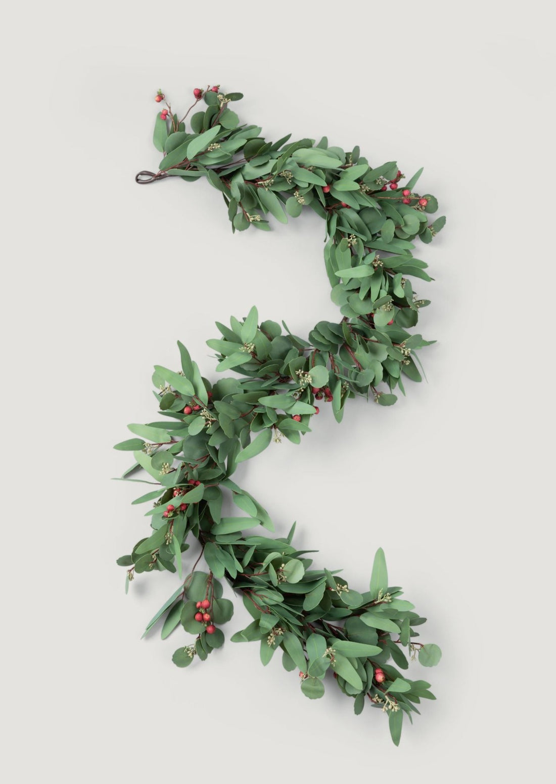 Deluxe Artificial Seeded Eucalyptus Garland with Burgundy Berries