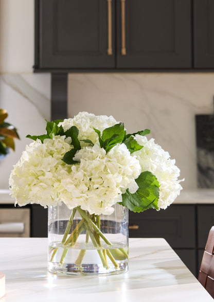 White Hydrangea Artificial Arrangement at Afloral