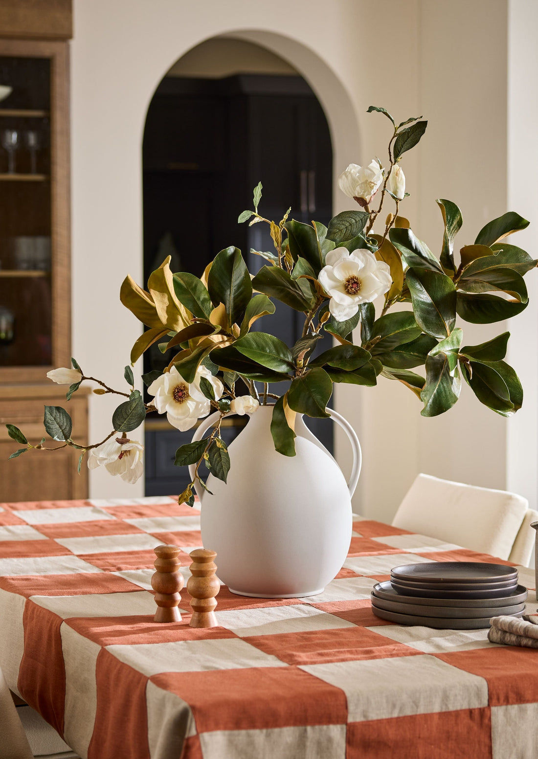 Artificial Magnolias Arrangement for Table Centerpiece