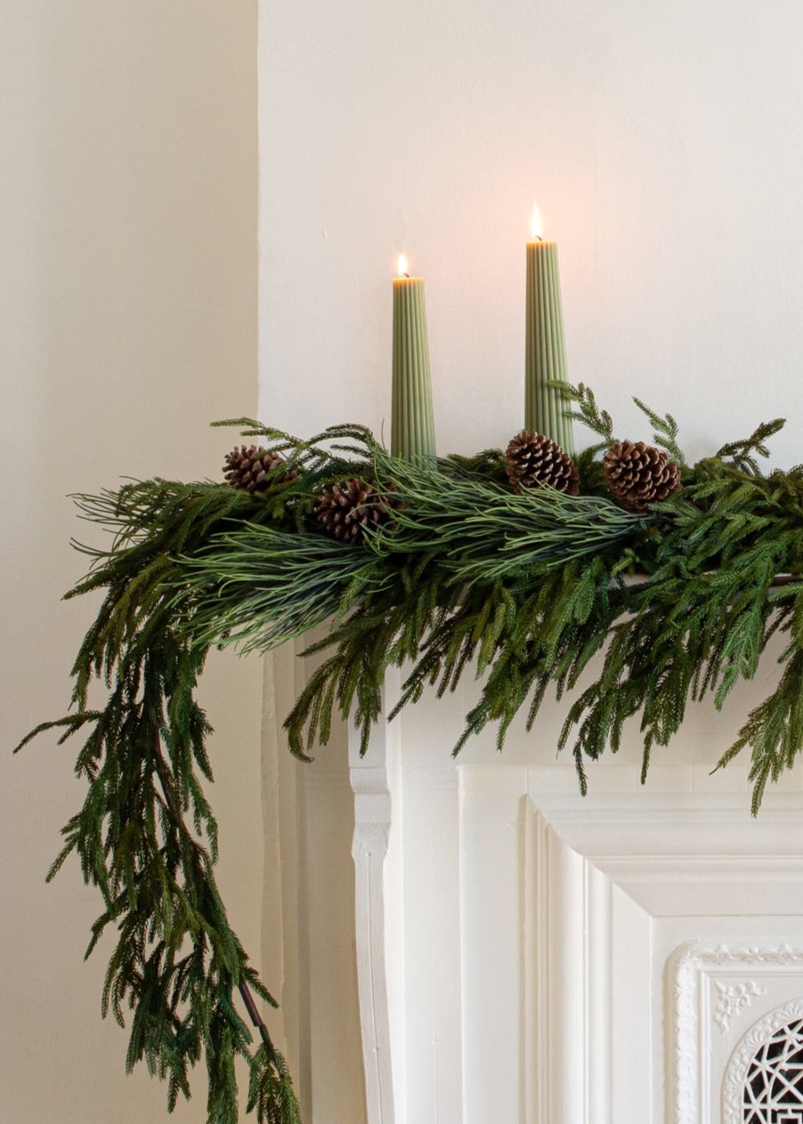 Fluted Pillar Candles Holiday Decor