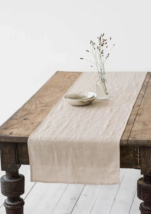 Natural Linen Table Runner by MagicLinen